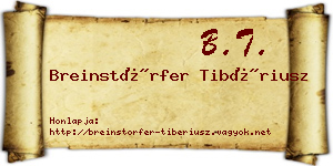Breinstörfer Tibériusz névjegykártya